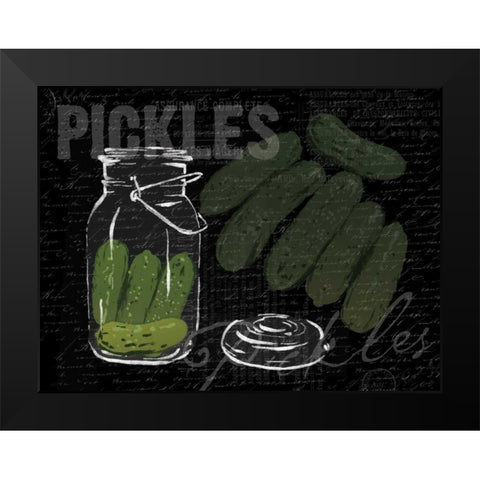 Pickles In A Jar Black Modern Wood Framed Art Print by Grey, Jace