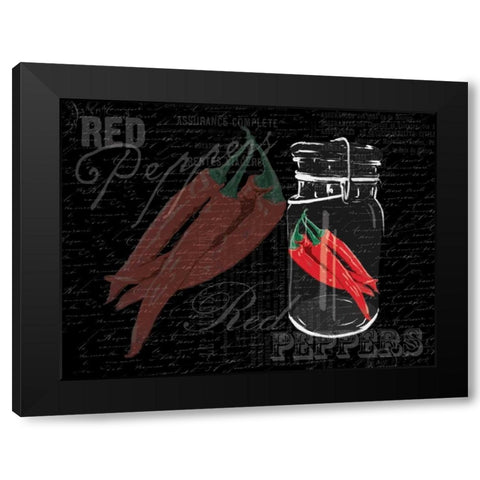 Red Peppers In A Jar Black Modern Wood Framed Art Print with Double Matting by Grey, Jace