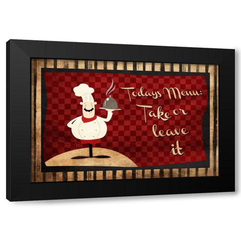 Todays Menu Black Modern Wood Framed Art Print with Double Matting by Grey, Jace