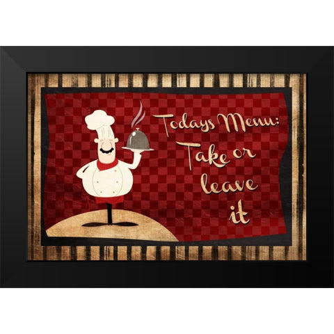 Todays Menu Black Modern Wood Framed Art Print by Grey, Jace