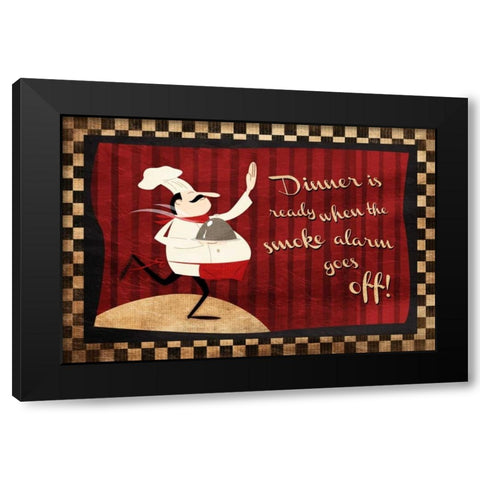 Dinner Is Ready Black Modern Wood Framed Art Print with Double Matting by Grey, Jace