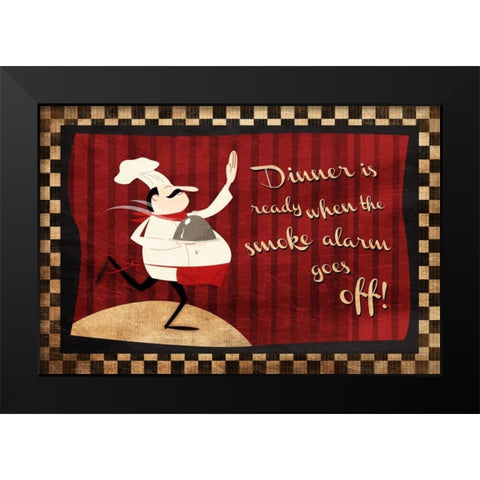 Dinner Is Ready Black Modern Wood Framed Art Print by Grey, Jace