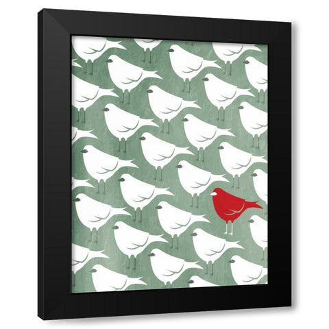 Stand Out Red Black Modern Wood Framed Art Print with Double Matting by Grey, Jace