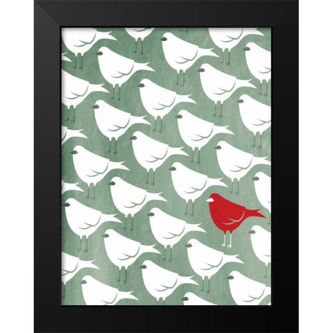 Stand Out Red Black Modern Wood Framed Art Print by Grey, Jace