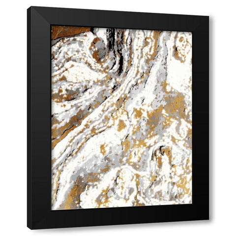 Gold Marble Black Modern Wood Framed Art Print by Grey, Jace