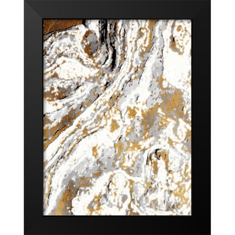 Gold Marble Black Modern Wood Framed Art Print by Grey, Jace