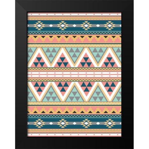 Cotton Candy Aztec Black Modern Wood Framed Art Print by Grey, Jace