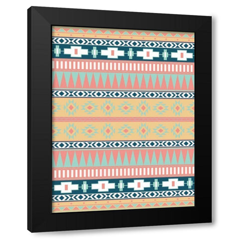 Cotton Candy Aztec Mate Black Modern Wood Framed Art Print with Double Matting by Grey, Jace