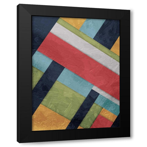 Stipe Overlay Black Modern Wood Framed Art Print with Double Matting by Grey, Jace