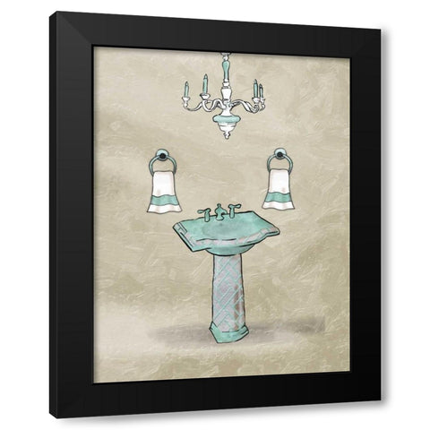 Chip Teal Sink Black Modern Wood Framed Art Print with Double Matting by Grey, Jace