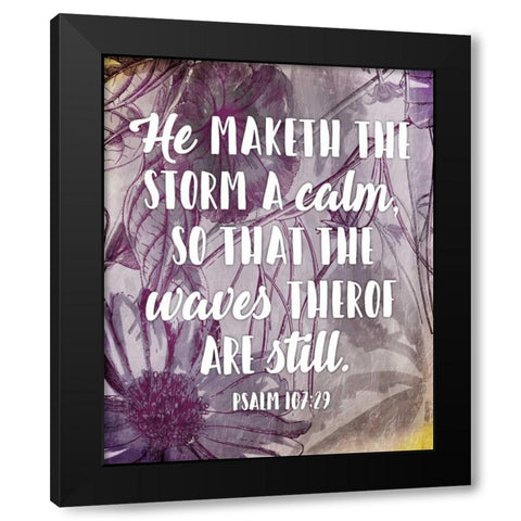 Waves Psalm Black Modern Wood Framed Art Print with Double Matting by Grey, Jace
