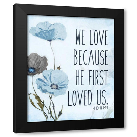 We Love Black Modern Wood Framed Art Print with Double Matting by Grey, Jace