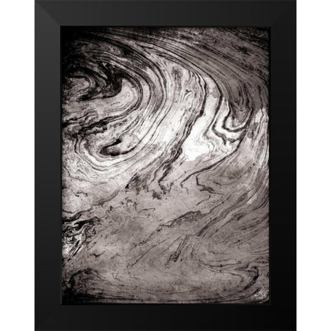 Grey Sea Marble Black Modern Wood Framed Art Print by Grey, Jace