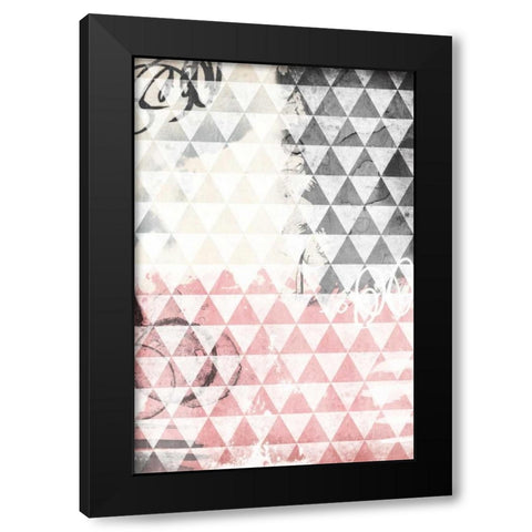 Rose Tri Abstract Black Modern Wood Framed Art Print by Grey, Jace