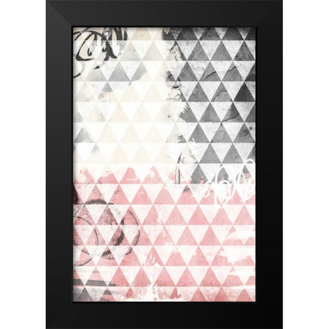 Rose Tri Abstract Black Modern Wood Framed Art Print by Grey, Jace