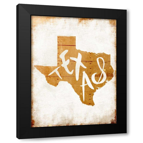 Wood Texas Black Modern Wood Framed Art Print with Double Matting by Grey, Jace