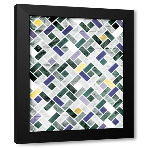Emerald Smoke Tile Black Modern Wood Framed Art Print with Double Matting by Grey, Jace