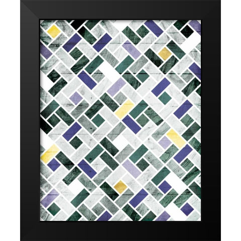 Emerald Smoke Tile Black Modern Wood Framed Art Print by Grey, Jace
