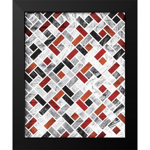 Red Smoke Tile Black Modern Wood Framed Art Print by Grey, Jace