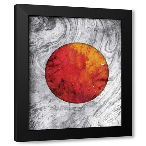Marble Mars Black Modern Wood Framed Art Print by Grey, Jace