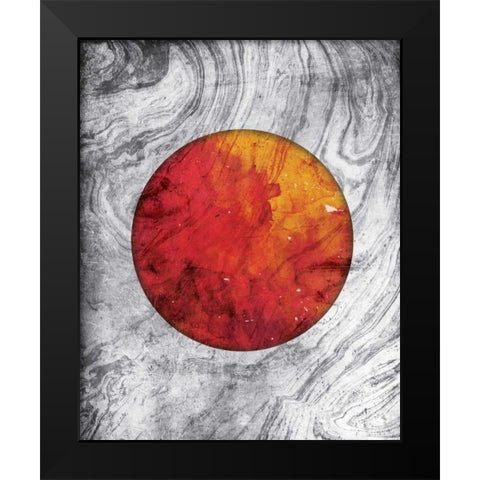 Marble Mars Black Modern Wood Framed Art Print by Grey, Jace