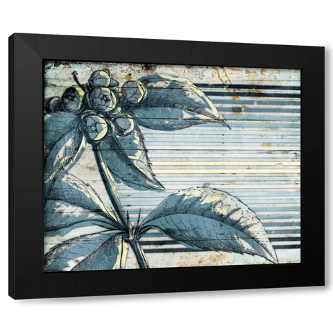 Striped Blue Steal Mate Black Modern Wood Framed Art Print by Grey, Jace