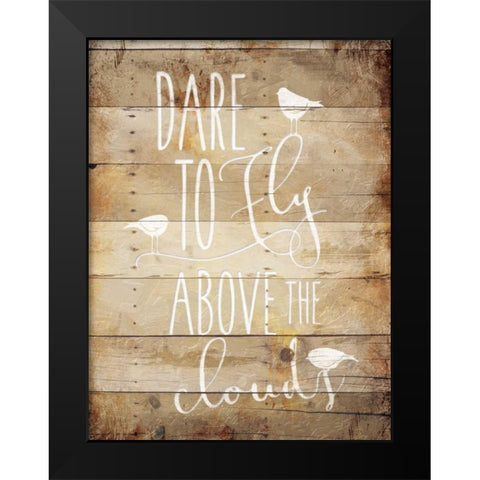 Dare Birds Black Modern Wood Framed Art Print by Grey, Jace