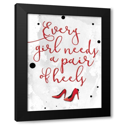 Pair Of Heels Black Modern Wood Framed Art Print with Double Matting by Grey, Jace