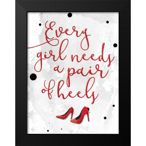 Pair Of Heels Black Modern Wood Framed Art Print by Grey, Jace