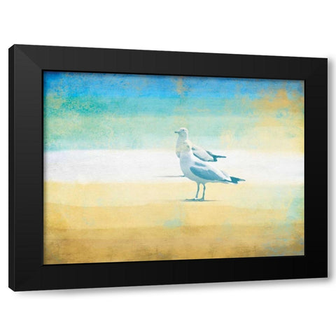 Birds On The Beach Black Modern Wood Framed Art Print by Grey, Jace