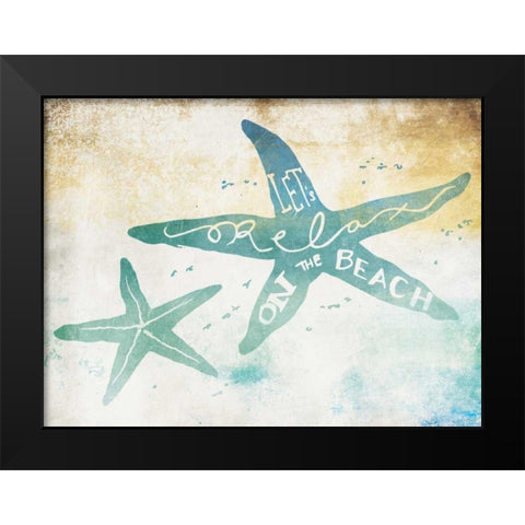Lets Relax Black Modern Wood Framed Art Print by Grey, Jace