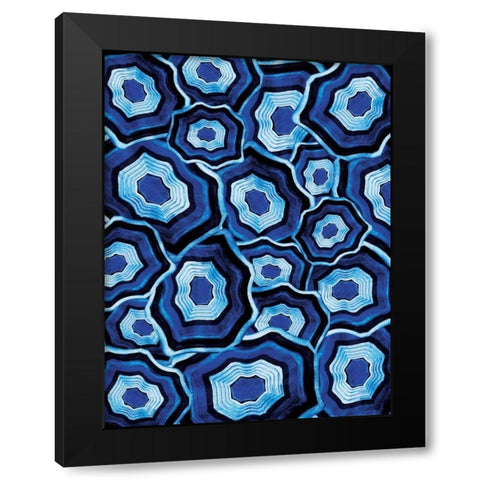 Plenty Of Blue Agates Black Modern Wood Framed Art Print by Grey, Jace