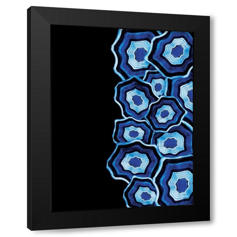 Half Of Blue Agates Black Modern Wood Framed Art Print by Grey, Jace