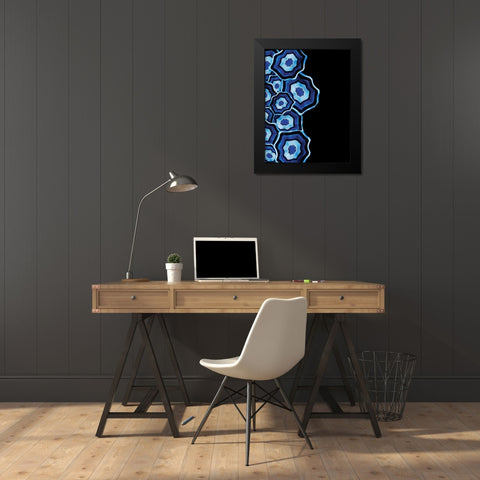 Other Half Of Blue Agates Black Modern Wood Framed Art Print by Grey, Jace