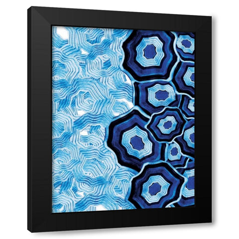 Other Half Of Blue White Agates Black Modern Wood Framed Art Print by Grey, Jace