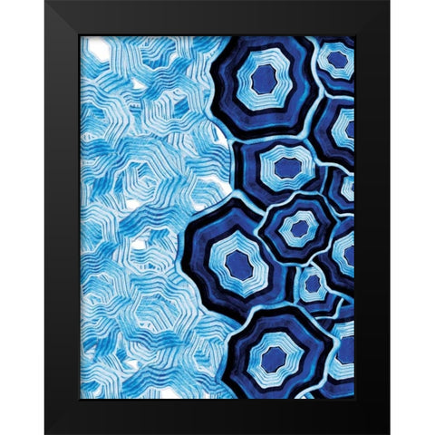 Other Half Of Blue White Agates Black Modern Wood Framed Art Print by Grey, Jace
