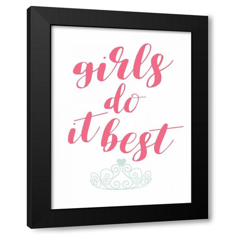 Girls Do It Black Modern Wood Framed Art Print by Grey, Jace