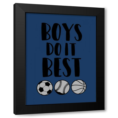 Boys Do It Black Modern Wood Framed Art Print with Double Matting by Grey, Jace