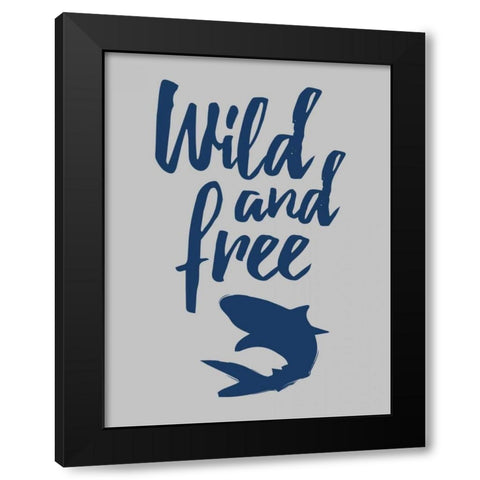 Wild Shark Black Modern Wood Framed Art Print by Grey, Jace