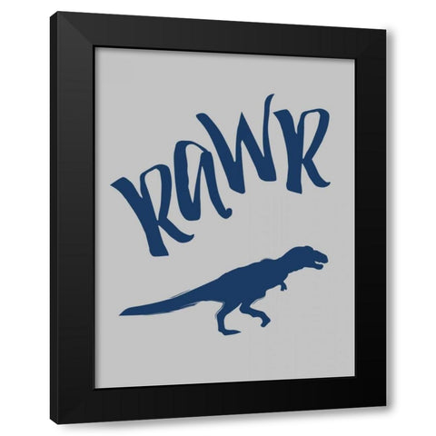 RAWR Full Black Modern Wood Framed Art Print with Double Matting by Grey, Jace