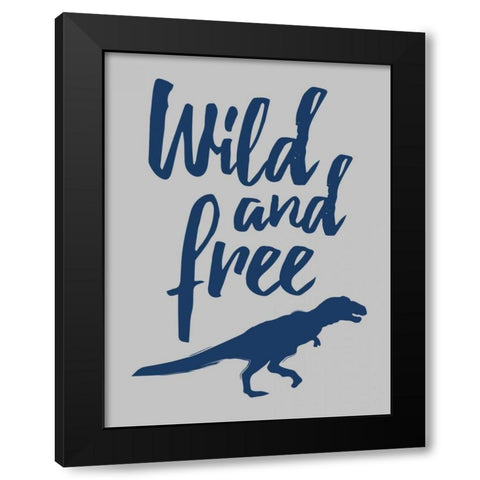 Wild Dinosuar Black Modern Wood Framed Art Print by Grey, Jace