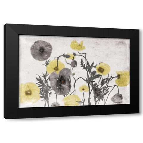 Stone Wash Poppies Light Black Modern Wood Framed Art Print by Grey, Jace