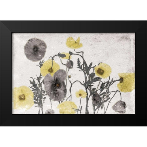 Stone Wash Poppies Light Black Modern Wood Framed Art Print by Grey, Jace