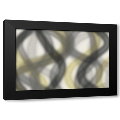 Blurred Lines Black Modern Wood Framed Art Print with Double Matting by Grey, Jace