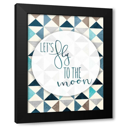 Fly To The Moon Black Modern Wood Framed Art Print by Grey, Jace