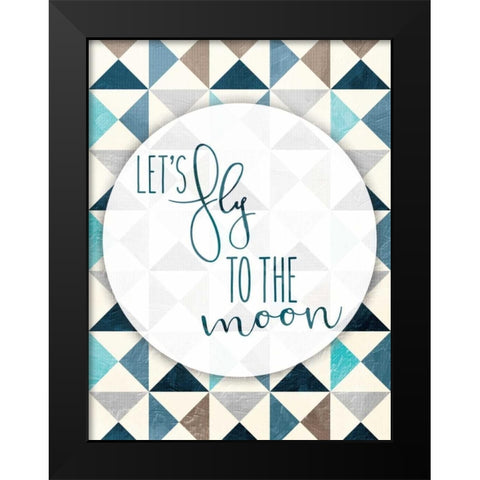 Fly To The Moon Black Modern Wood Framed Art Print by Grey, Jace