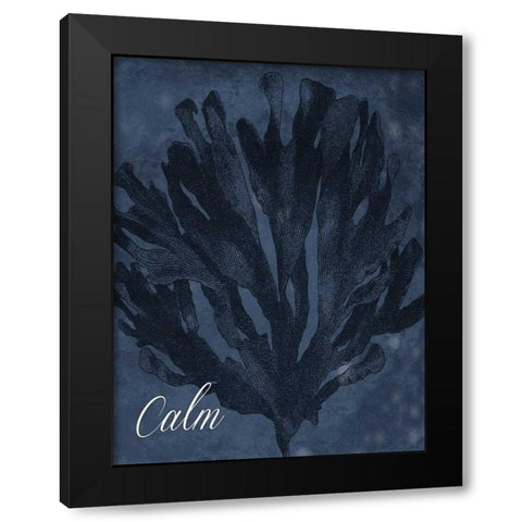 Blue Water Coral Calm Black Modern Wood Framed Art Print by Grey, Jace