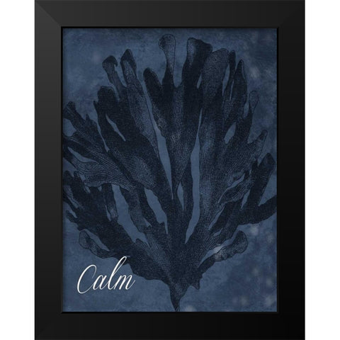 Blue Water Coral Calm Black Modern Wood Framed Art Print by Grey, Jace