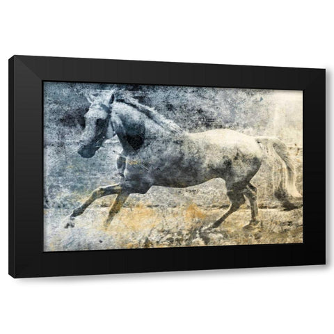 Washed Out Horse Black Modern Wood Framed Art Print by Grey, Jace