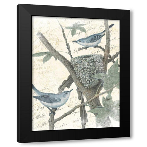 Bird Mail Black Modern Wood Framed Art Print by Grey, Jace
